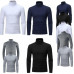 Mens Turtleneck Pullover Long Sleeve Jumper Top Warm Casual Slim Fit T-Shirt