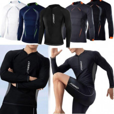Men's UPF 50+ Sun Protection Long Sleeve Shirts Quick Dry Fitness Sportwear