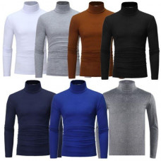 Mens Turtleneck Pullover Long Sleeve Jumper Top Warm Casual Slim Fit T-Shirt