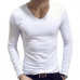 Men Long Sleeve Undershirt V Neck Slim Fit T-shirt Casual Underwear Tops Club