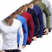Men Long Sleeve Undershirt V Neck Slim Fit T-shirt Casual Underwear Tops Club