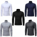 Mens Slim Fit Lightweight Long Sleeve Pullover Top Cotton Turtleneck T-Shirt