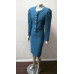 VINTAGE MAD MEN MOD 2 PC BOUCLE WOOL CROPPED JACKET PENCIL SKIRT SUIT sz M