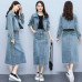 2023 Fashion Women Denim 2pcs Skirts Suits Korean Tops Short Jean Jackets Casual