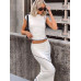 Slim Skirt Set Women Turtleneck Short Sleeve Tops and Maxi Skirt 2 Piece Suits 