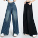 Women Slim High Waist Wide Leg Jeans Casual Baggy Denim Pants Long Trousers