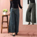 Lady High Waist Retro 60S 70S Jeans Wide Leg Denim Pants Trousers Bottom Hippie