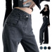 Womens Jeans Wide-legged Trend Pants Femme Black Blue High Waist Trousers