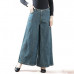 Lady High Waist Retro 60S 70S Jeans Wide Leg Denim Pants Trousers Bottom Hippie