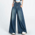 Women Slim High Waist Wide Leg Jeans Casual Baggy Denim Pants Long Trousers