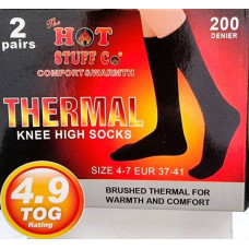 2 Pairs Womens Ladies Cosy Warm Thermal Knee High Winter Sock Fleece Lined 4.9