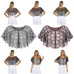 Womens Cover Up For Dress Cape Beads Bolero See-Through 1920s Shawl Sequin