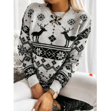 Women's Holiday & Reindeer Long-Sleeved Sweater
