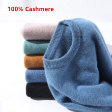 100% Cashmere Sweater Men's Pullover Autumn Winter Warm Knit Sweater