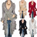 Women Lace Ruffled Button-front Sweater Slim Fit Outwear Jacket Long Cardigan
