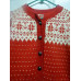 Vtg  Christmas Wool Women's Sweater 100% Wool Handmade Size Medium Red & White