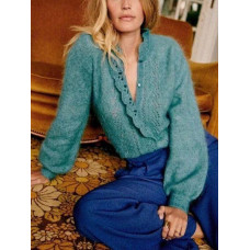 New Women's Crochet Hollowed Out Sweater Wool Blended Cardigan